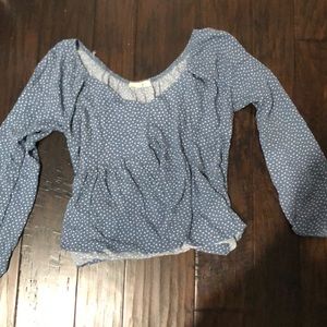 Blue Peplum Floral Top